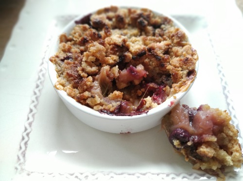 crumble rhubarbe pommes framboises les beuqueries livraison entreprises domicile